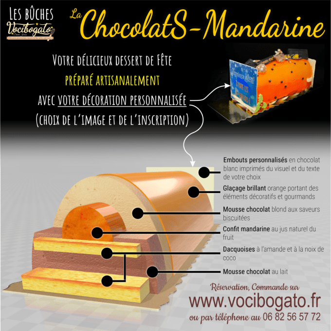 Bûche ChocolatS-Mandarine