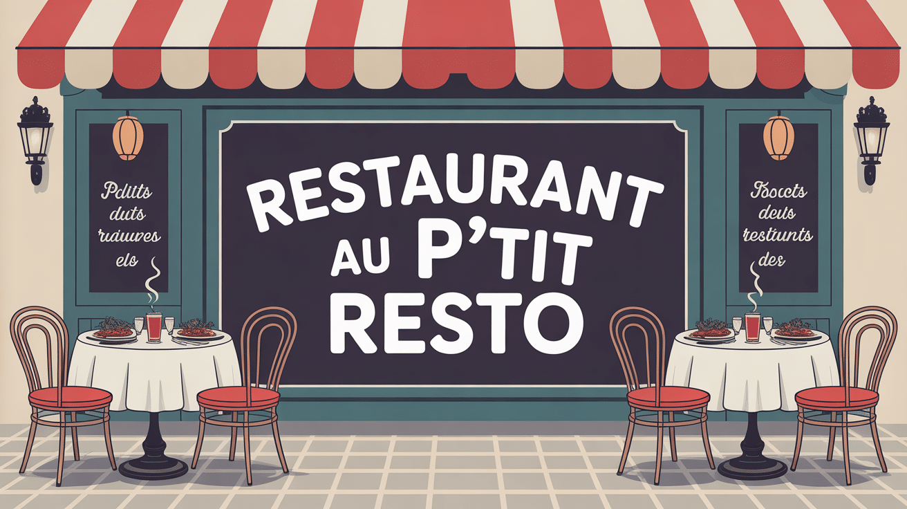 Illustration de la facade du Au p'tit resto avec terrasse