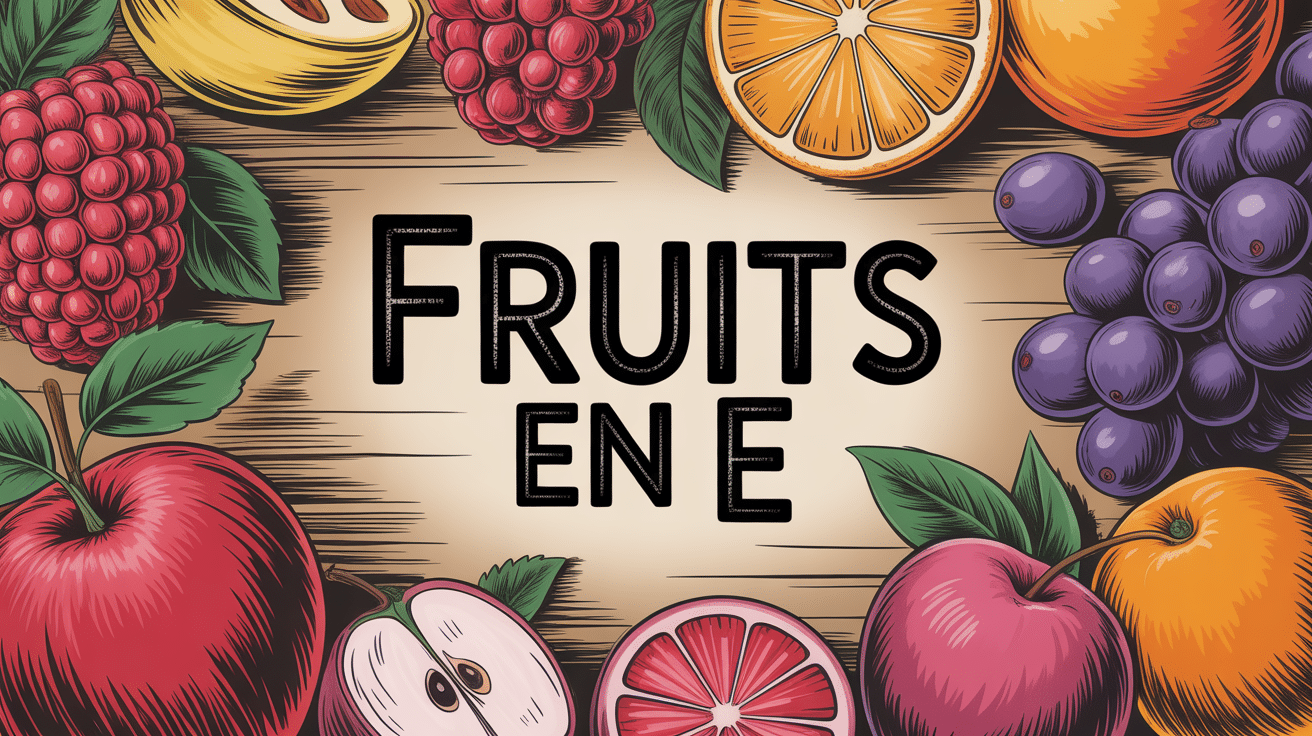 Composition artistique de fruits en E