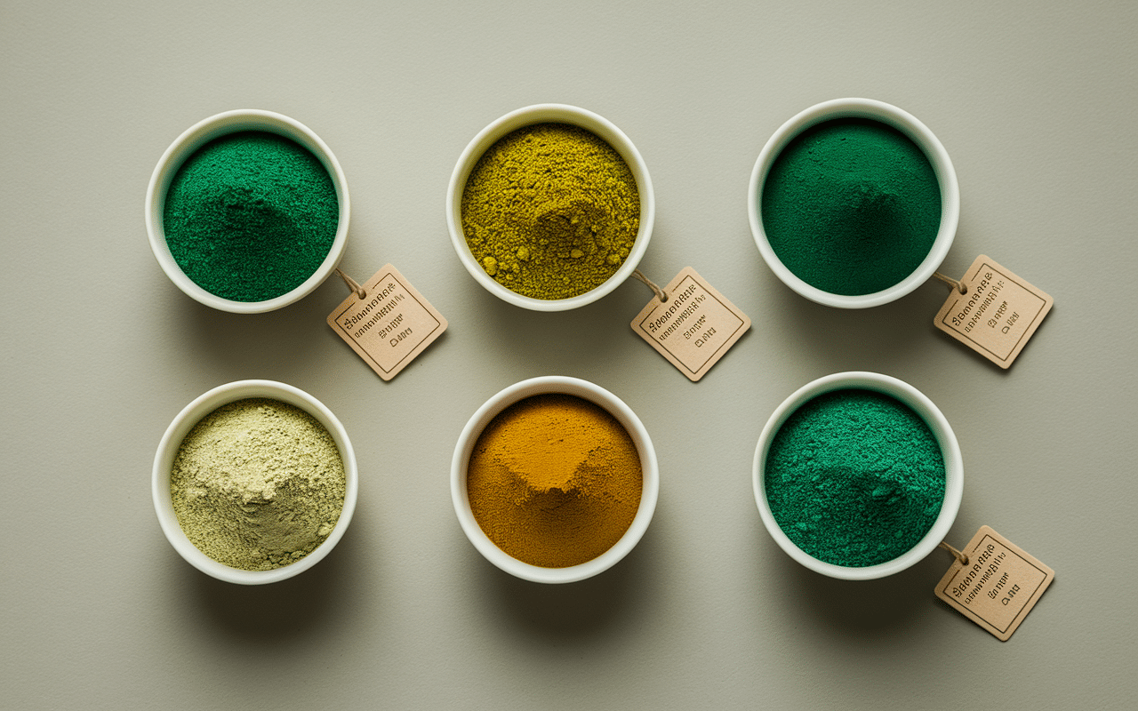 Nuances de vert de matcha