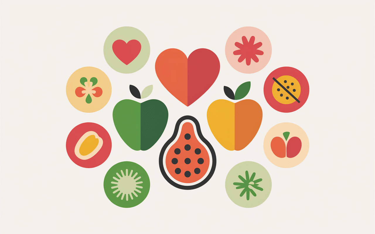 Graphique des bienfaits des fruits en E