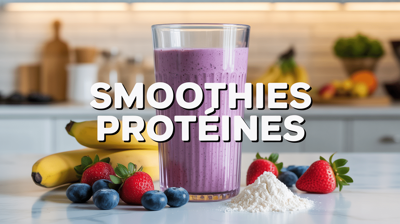 Smoothie protéiné violet en verre transparent