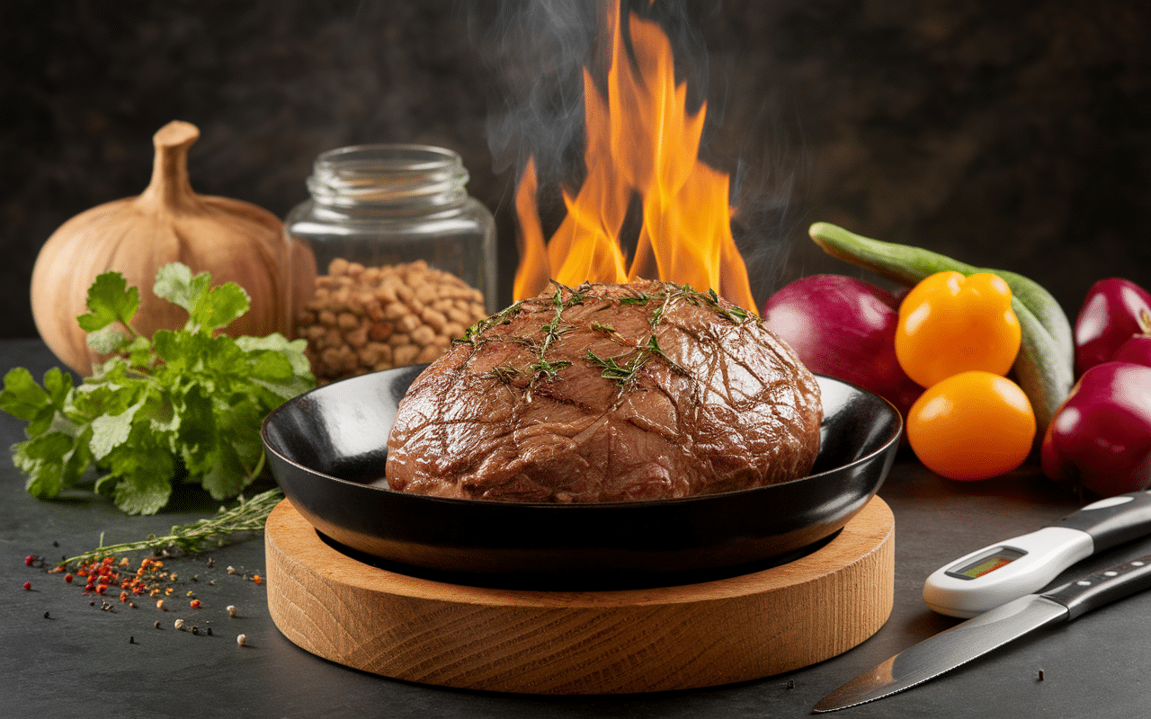 picanha de veau cuisson poele cuisine gastronomique