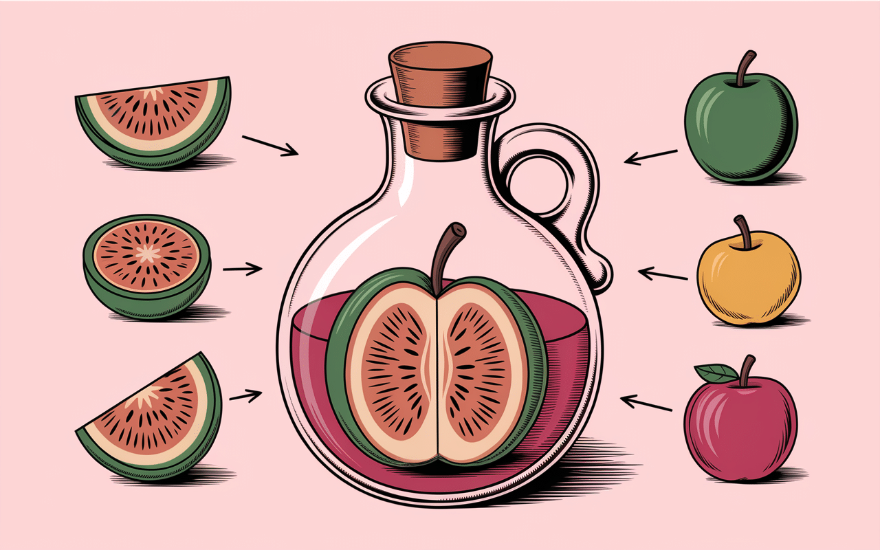 illustration processus poire dans une bouteille