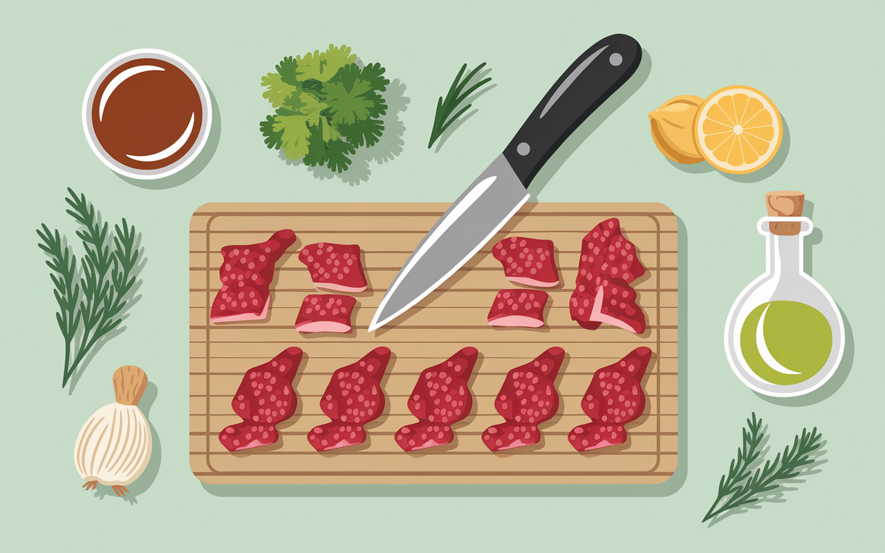 préparation lapin plancha sur planche à découper