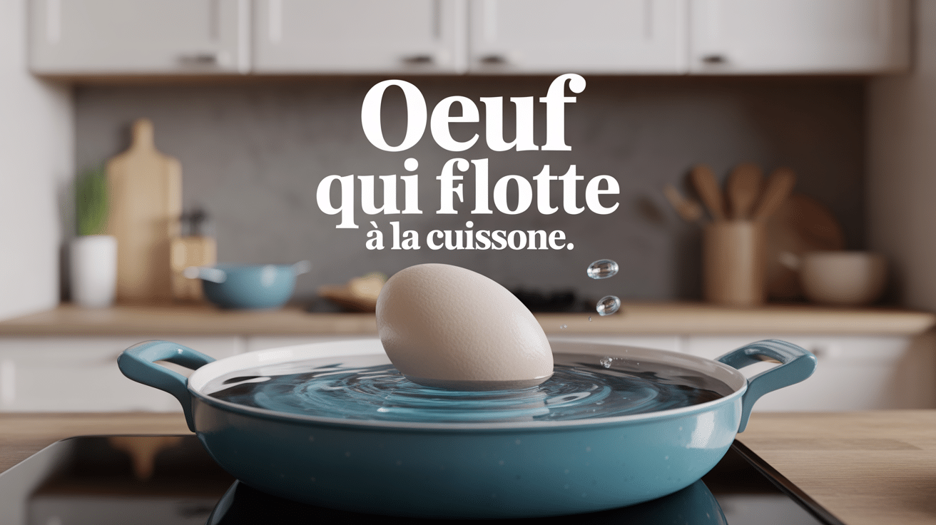 Oeufs qui flottent à la cuisson dans une casserole d'eau bouillante