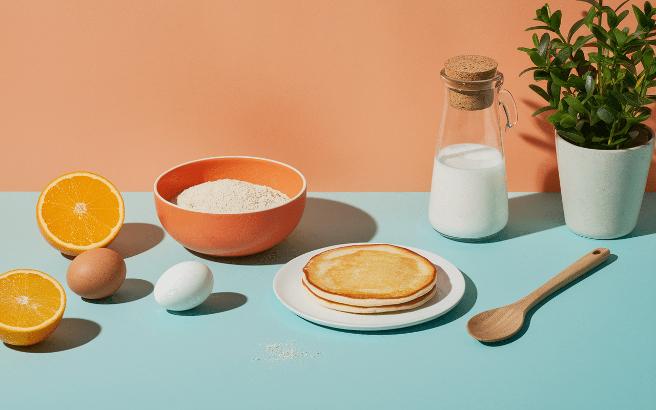 Ingredients pancake farine patate douce cuisson cuisine