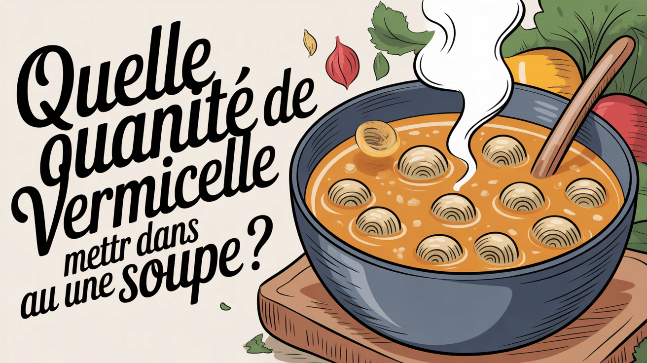 Quelle quantité de vermicelle dans une soupe illustration bol fumant
