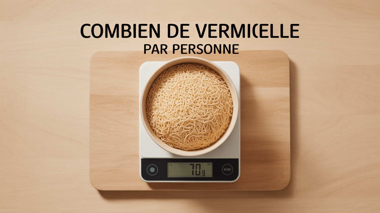 quelle quantité de vermicelle par personne avec balance et vermicelles secs