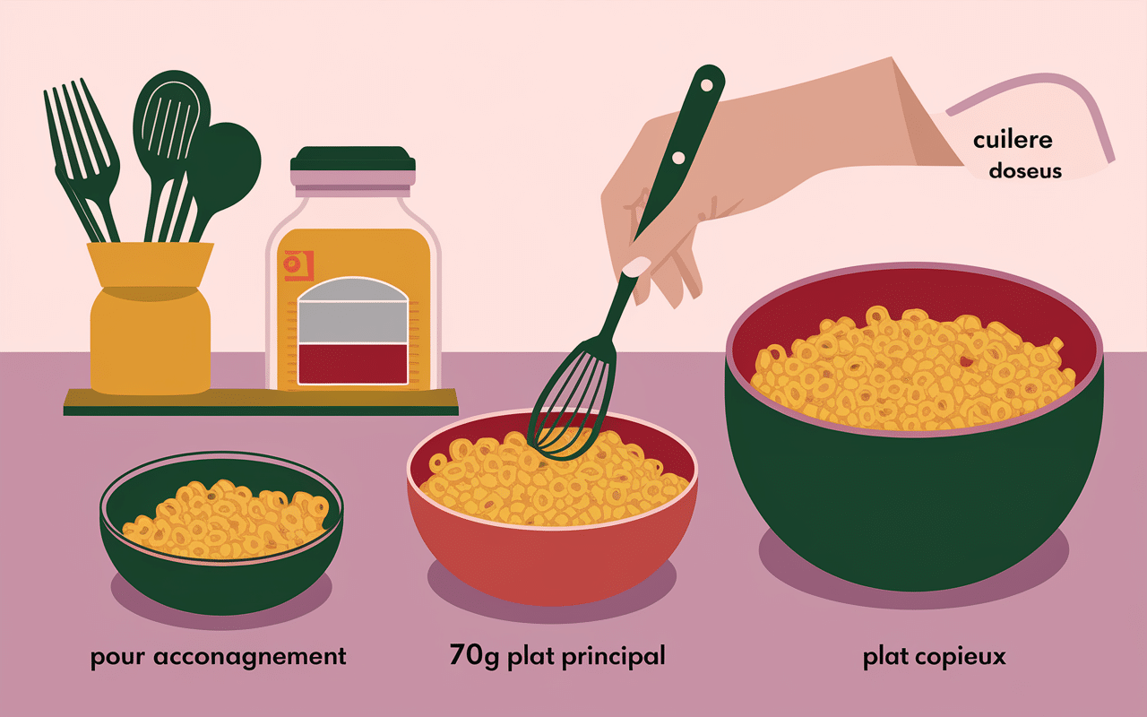 quelle quantité de vermicelle par personne illustration portions différentes