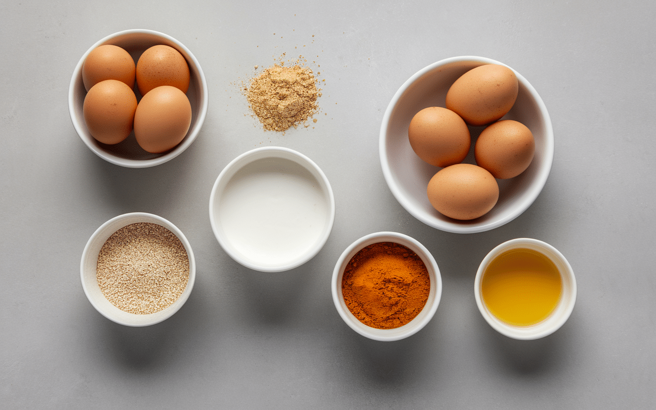 recette gâteau protéiné sans whey bol ingrédients vue dessus