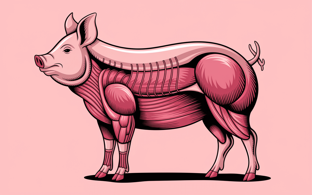 Localisation araignée de porc sur cuisse anatomique