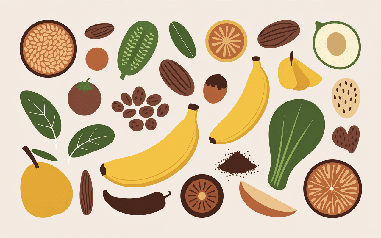 nutriments variantes moelleux flocons d'avoine banane illustration stylisée