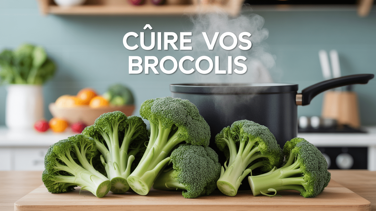 Cuire brocolis frais à la vapeur en cuisine moderne