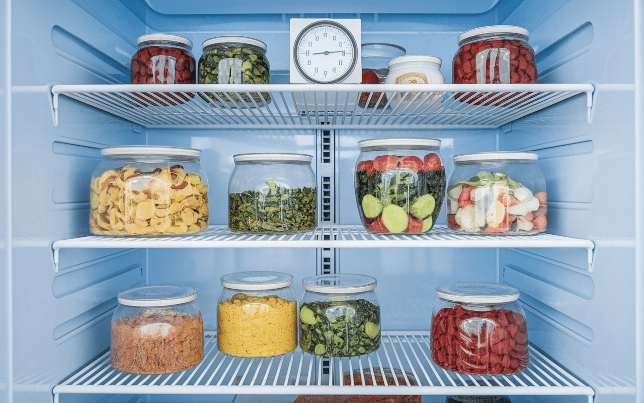 Réfrigérateur desserts à préparer la veille bien emballés