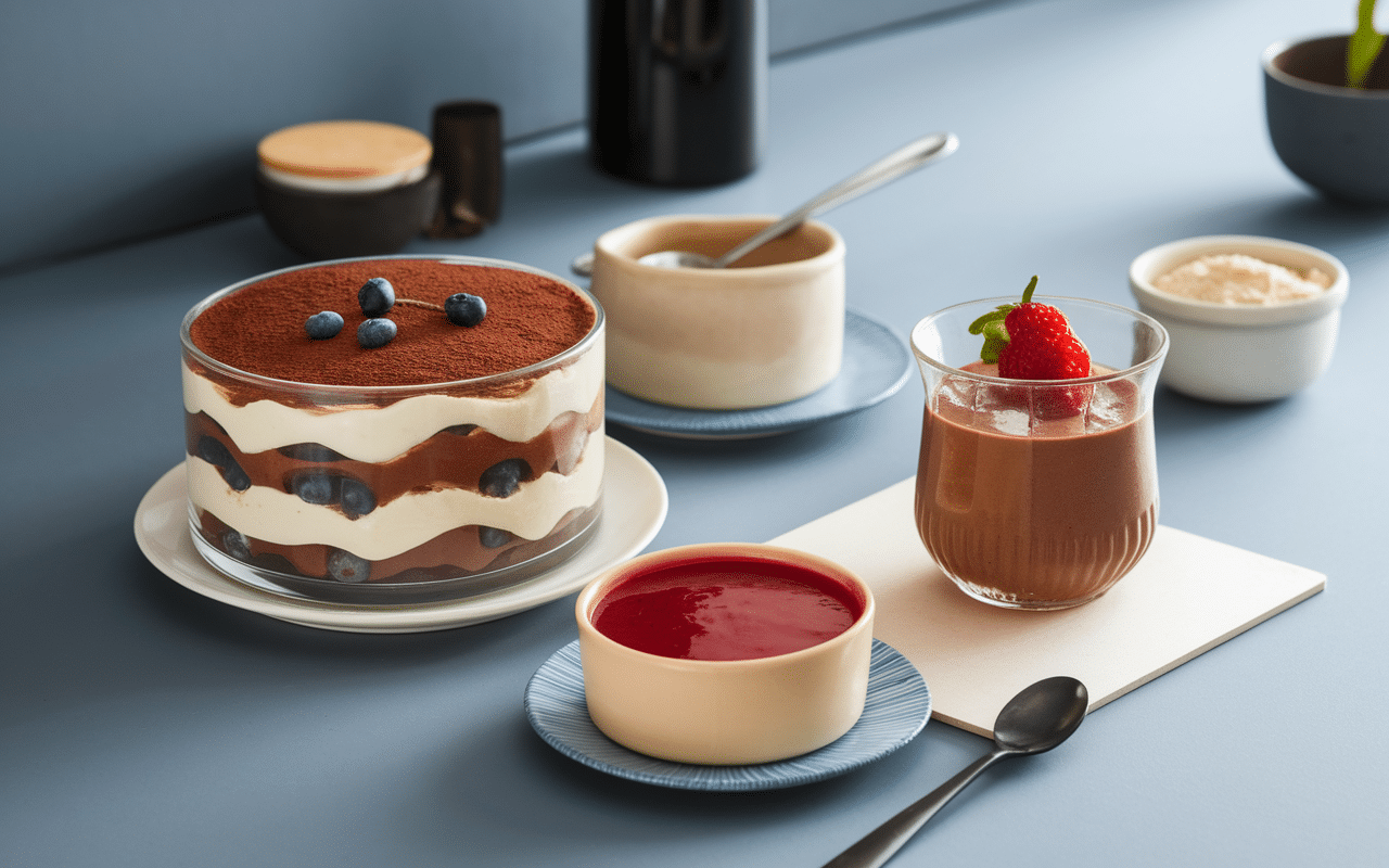 Trois desserts à préparer la veille tiramisù panna cotta mousse chocolat