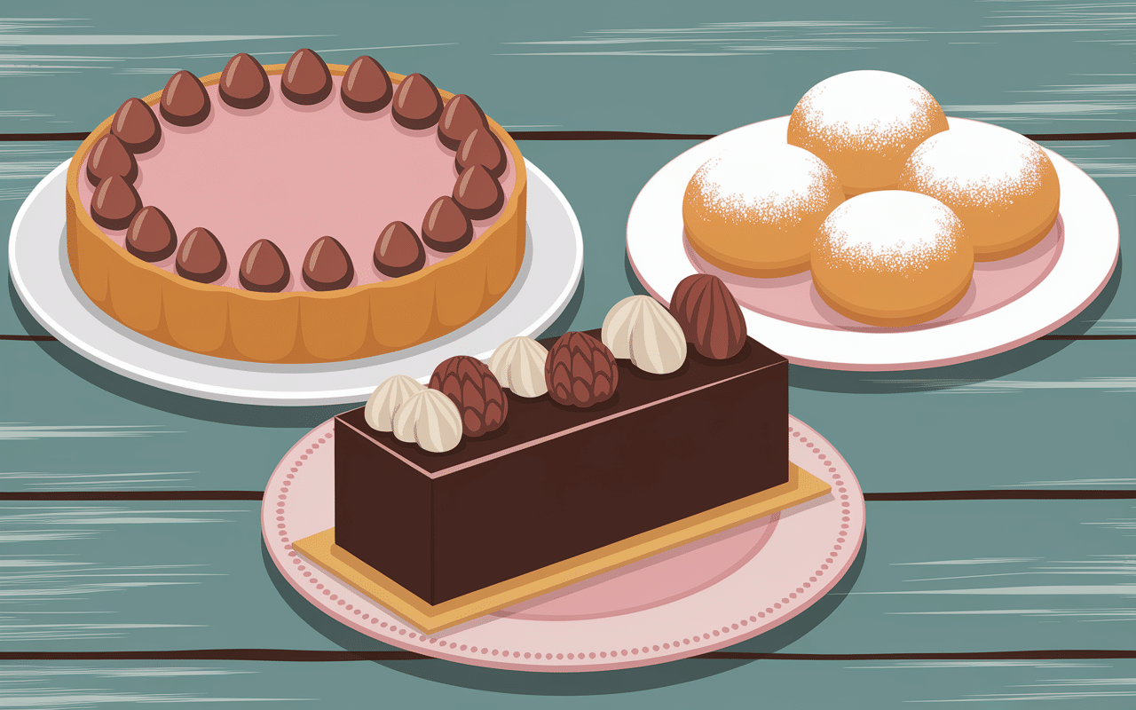 Desserts lyonnais classiques tarte praline coussin bugne