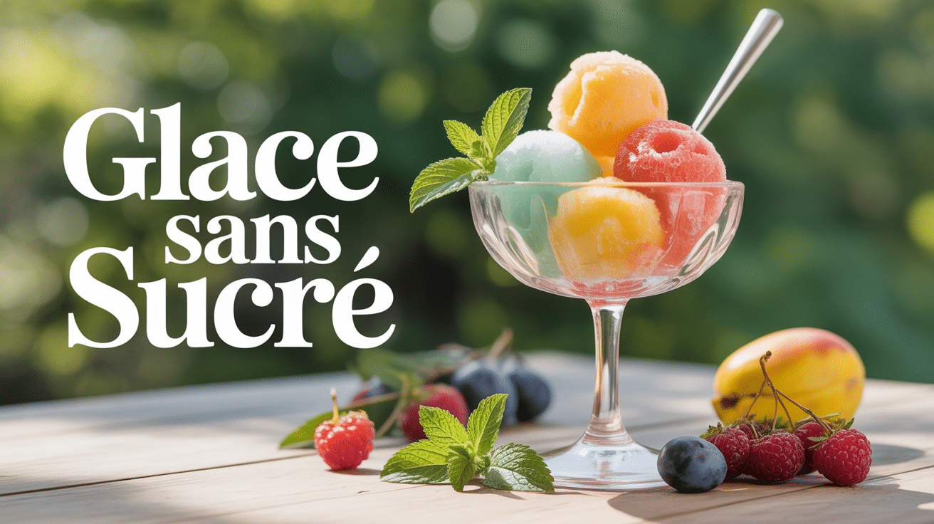 Glace sans sucre artisanale avec fruits frais