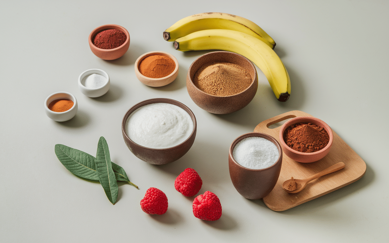 Ingrédients naturels pour glace sans sucre