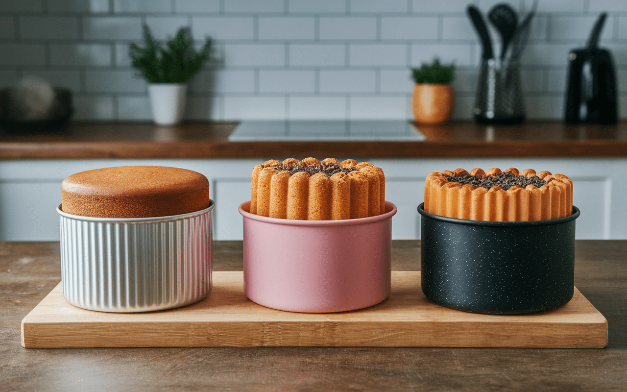 trois moules à manquer différents résultats de cuisson