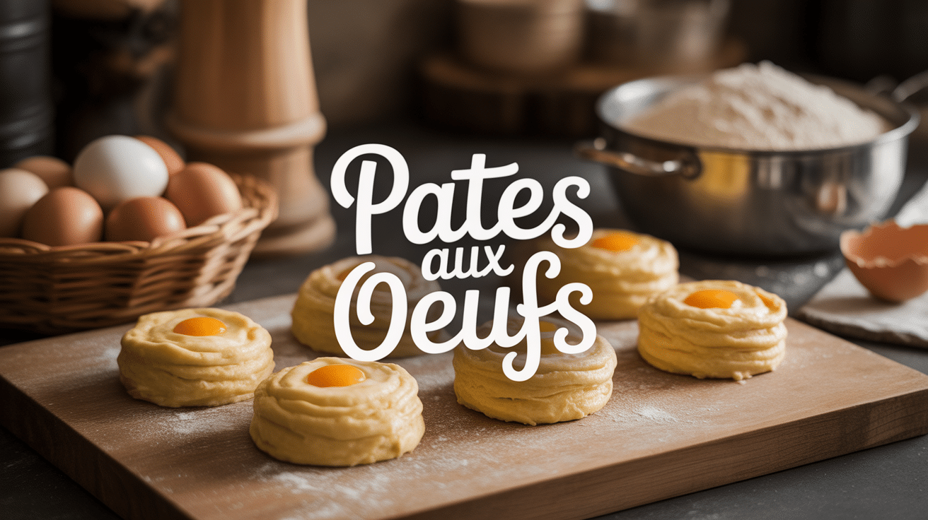 nids de pates aux oeufs sur bois cuisine