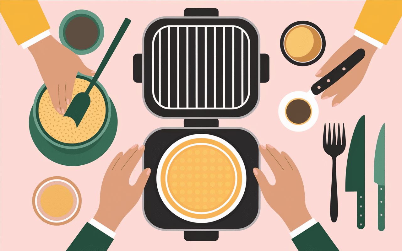 préparation et cuisson d’un moule à manquer avec ustensiles