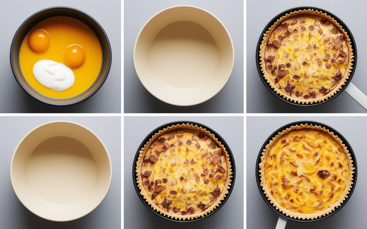 quiche au thon sans pate préparation et cuisson dorée