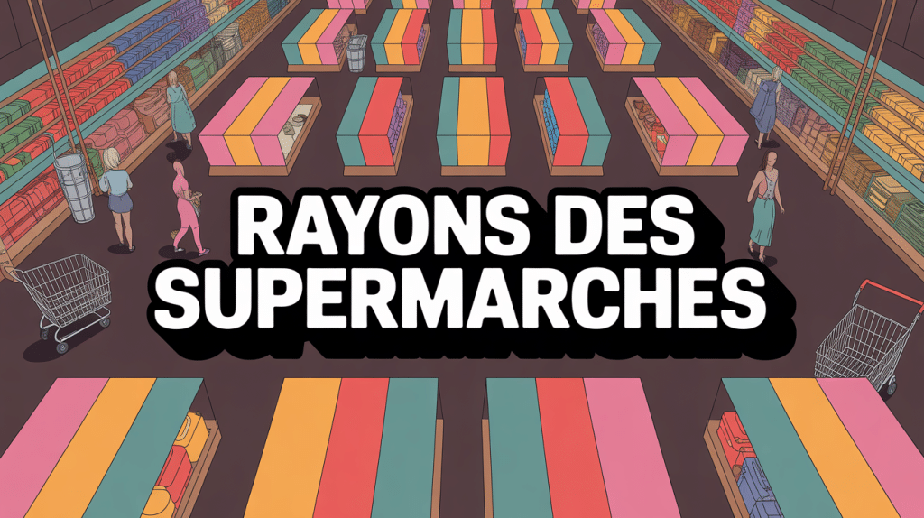 Vue aérienne rayon des supermarchés moderne