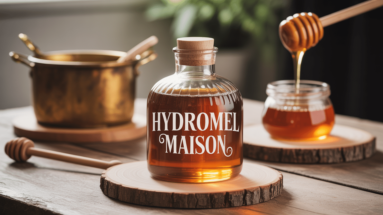 recette hydromel bouteille verre miel doré