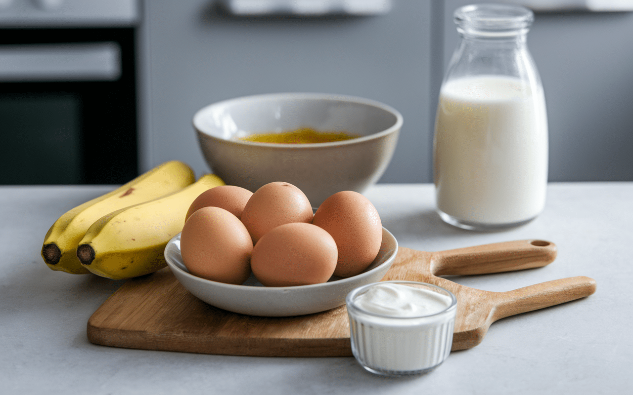 ingrédients moelleux flocons d'avoine banane cuisine lumineuse