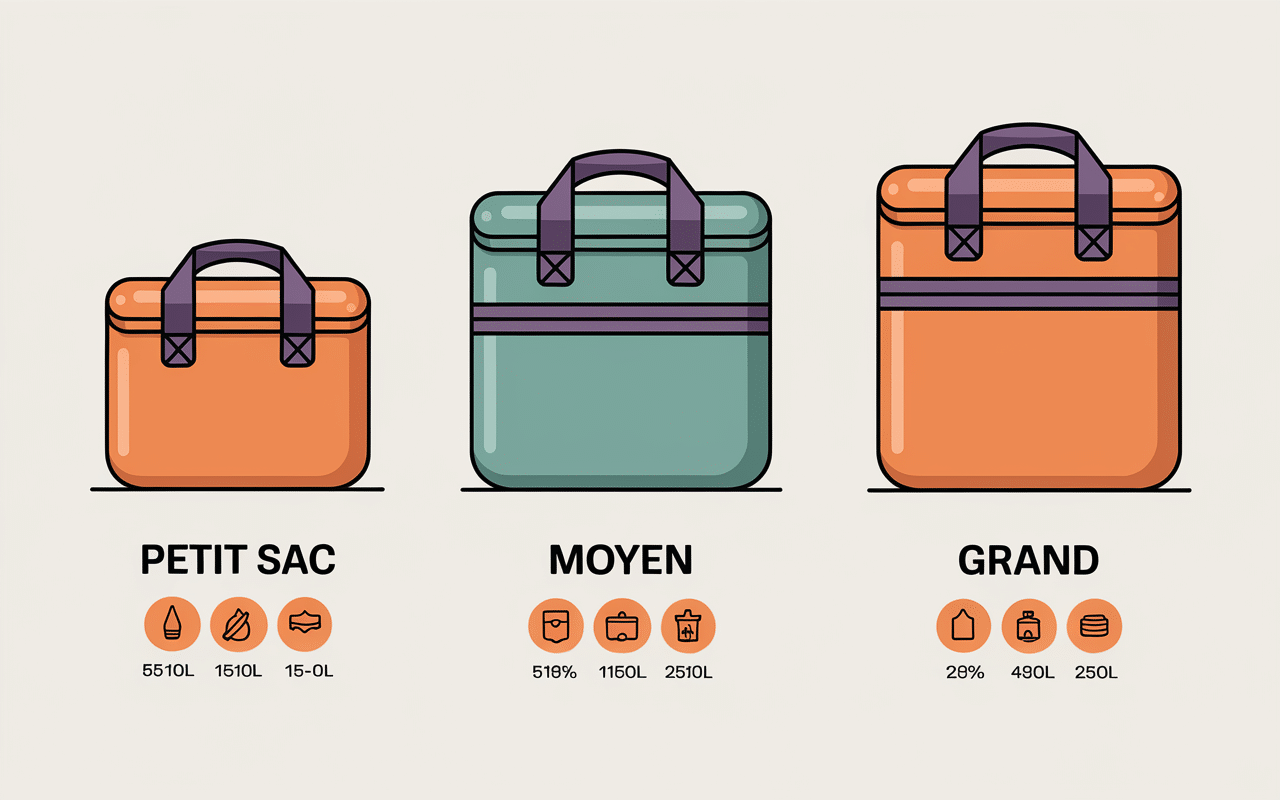 Comparatif tailles et usages sacs isothermes