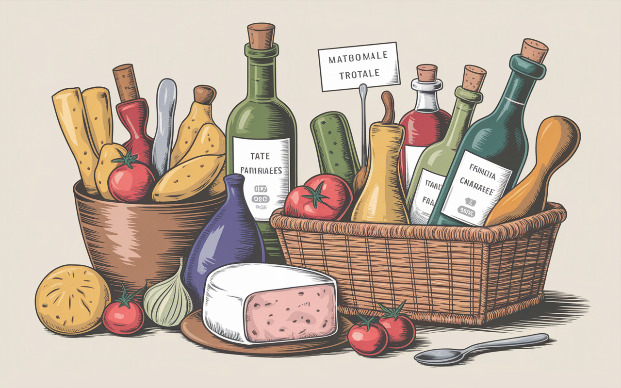 Produits italiens supermarche italie panier labels