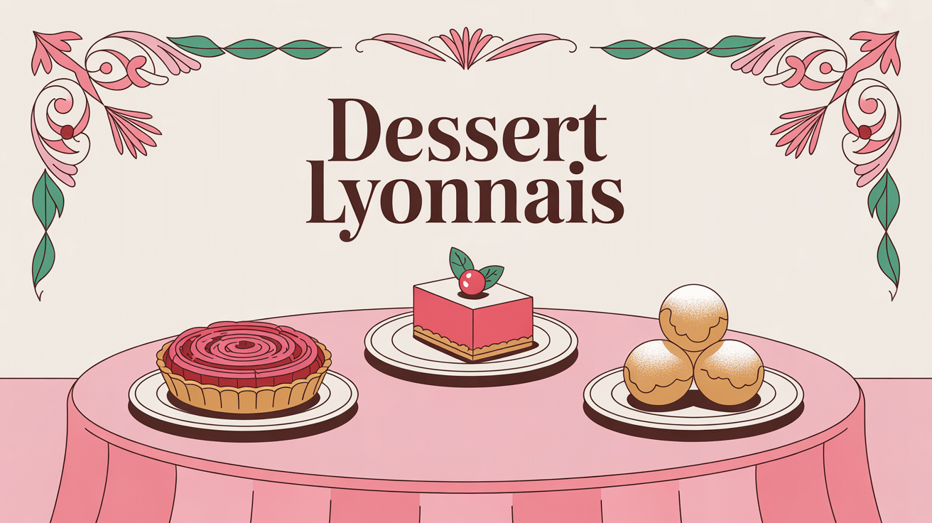 Table élégante avec desserts lyonnais typiques