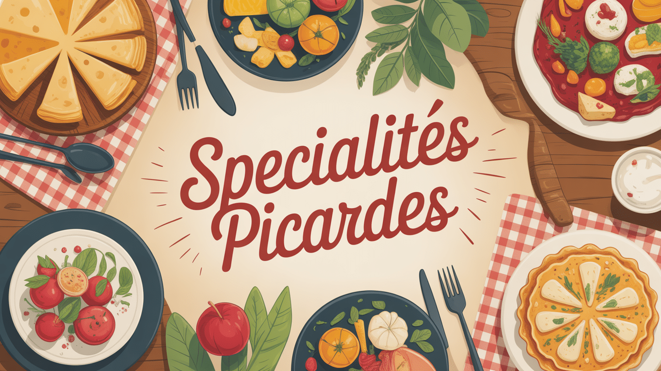 Table en bois avec plats spécialité picarde