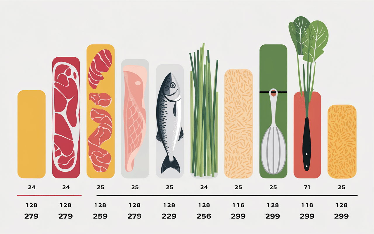tableau quantité aliment par personne avec grammes et aliments