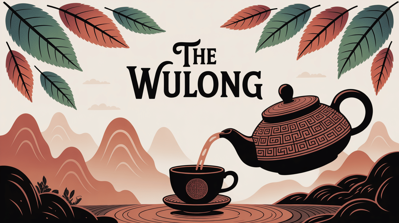 The wulong theiere traditionnelle et feuilles