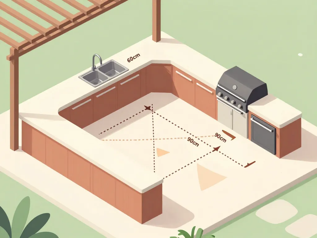 amenagement cuisine d ete avec zones cuisson preparation lavage