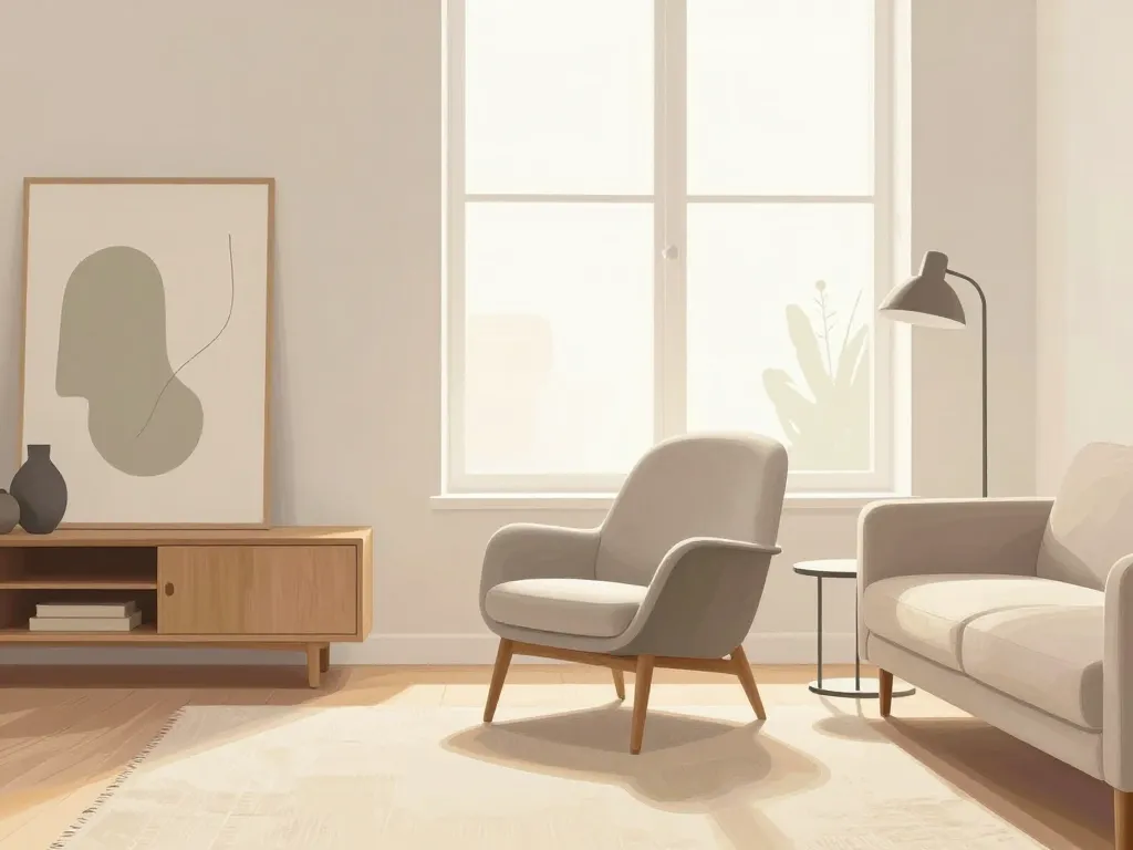 Arne Jacobsen ambiance salon épuré scandinave