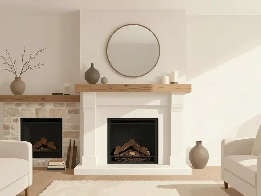 avant après idées pour relooker cheminée rustique, version simple