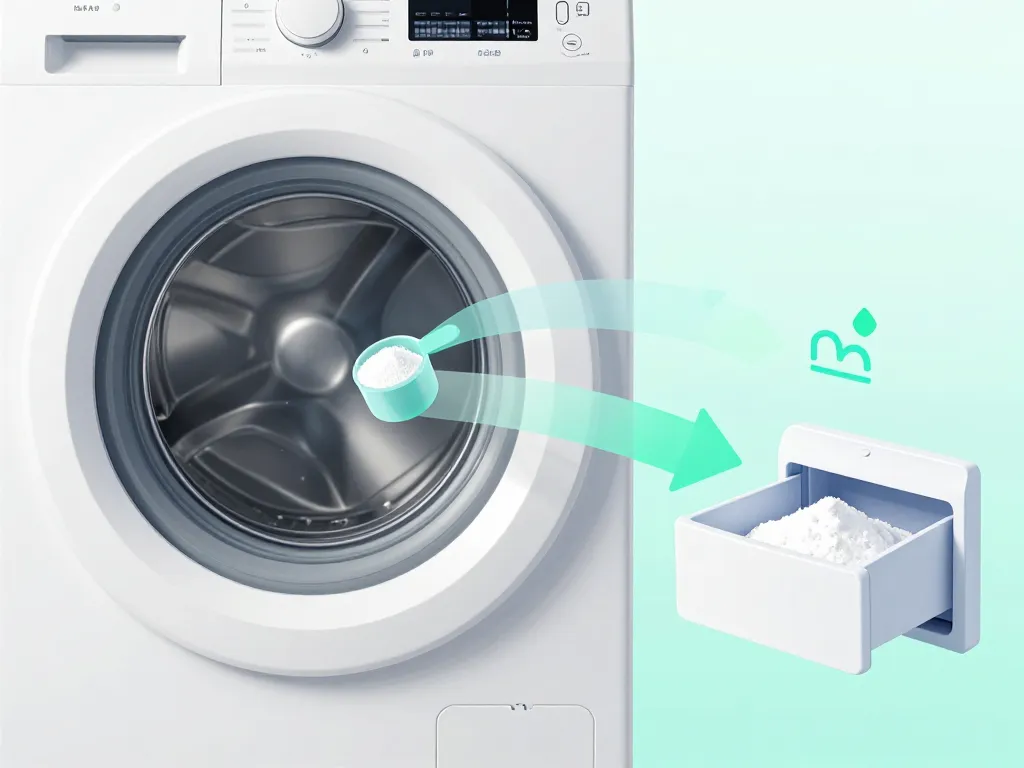 bicarbonate de soude lessive dans tambour ou tiroir, dosage simple