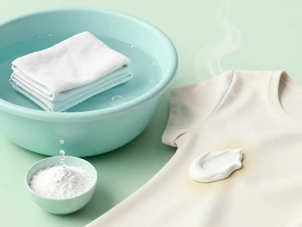 bicarbonate de soude lessive en pré-trempage et pâte sur taches