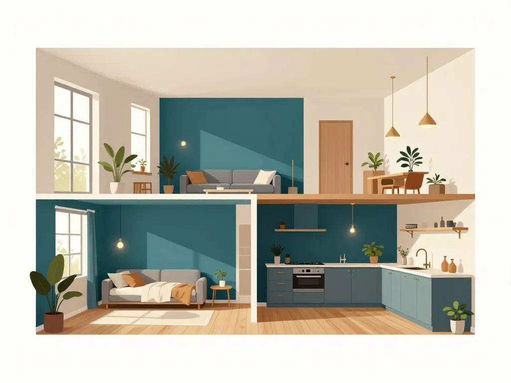 bleu canard peinture salon chambre cuisine