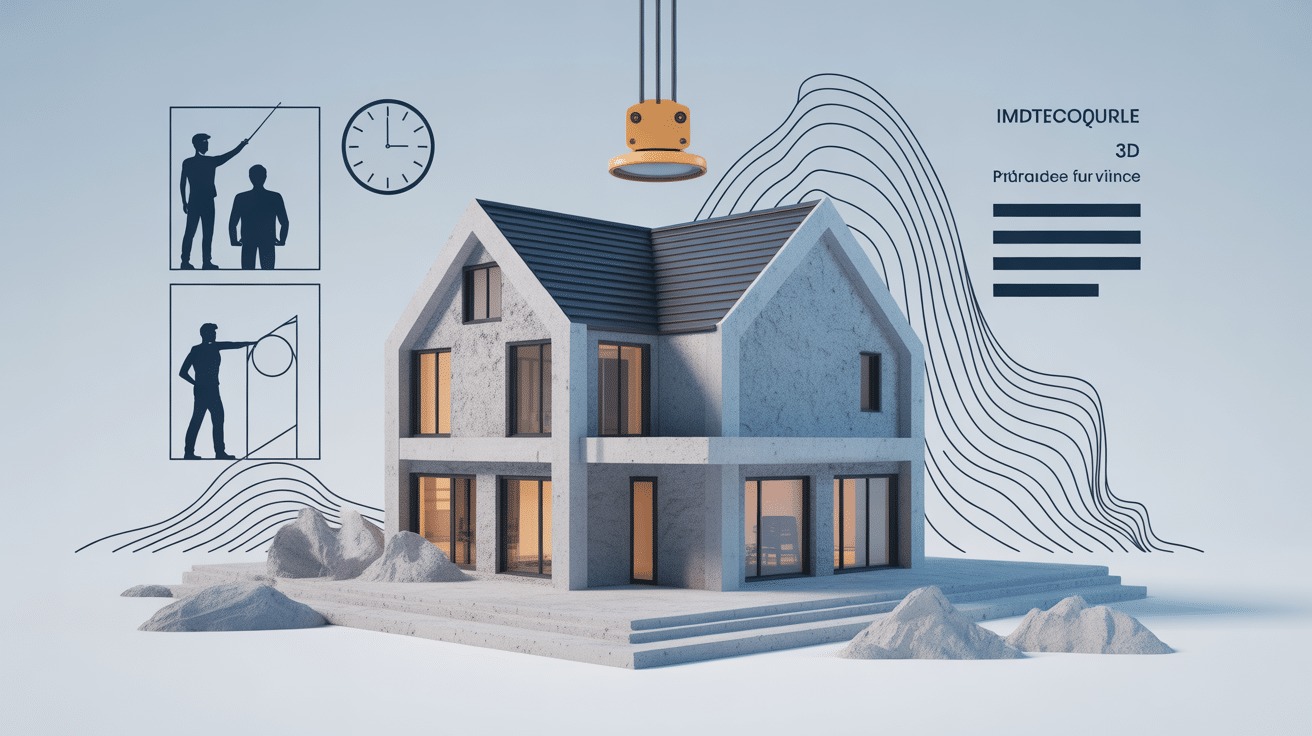 Illustration constructeur maison imprimante 3d pour guide complet