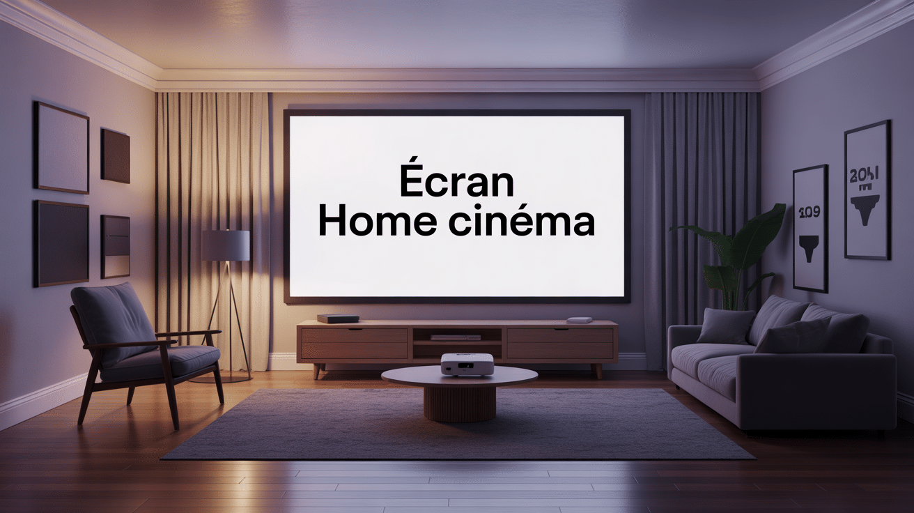 ecran home cinema dans salon, toiles et formats 16:9 et 21:9