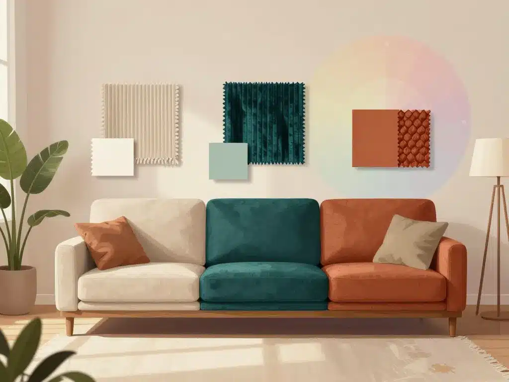 Variations de housse clic clac beige, teal et terracotta