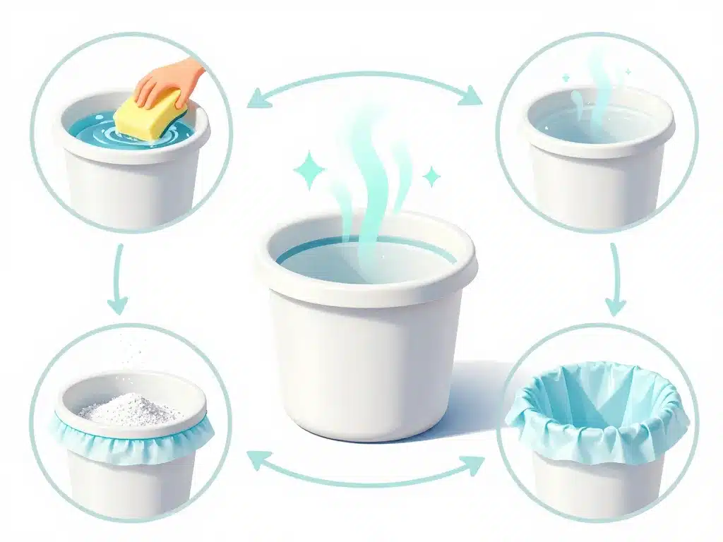 mini poubelle salle de bain nettoyage, bicarbonate, sac adapté