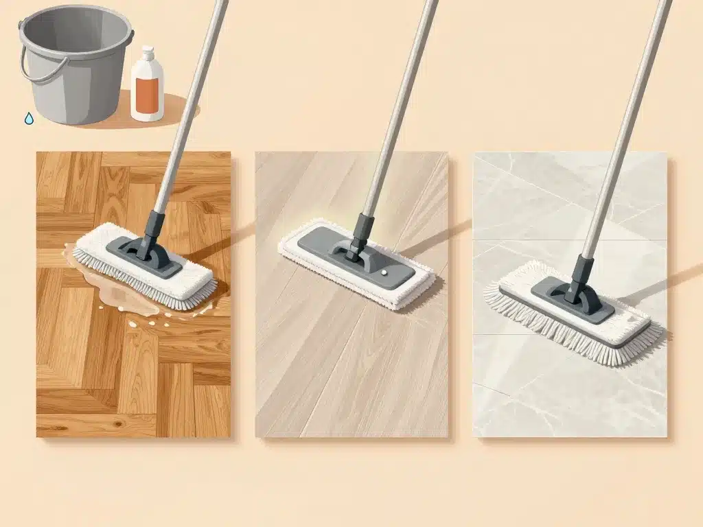 passer la serpillère microfibre bois essorée stratifié franges carrelage poreux