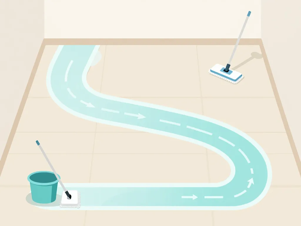 passer la serpillère trajet en S essorage régulier