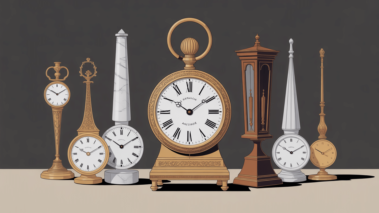 Illustration pendule horloge ancienne, styles clés, estimation et achat