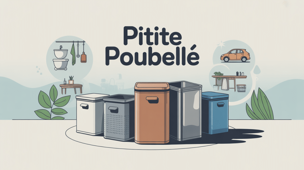 Illustration 3D de petit poubelle pour cuisine salle de bain bureau voiture